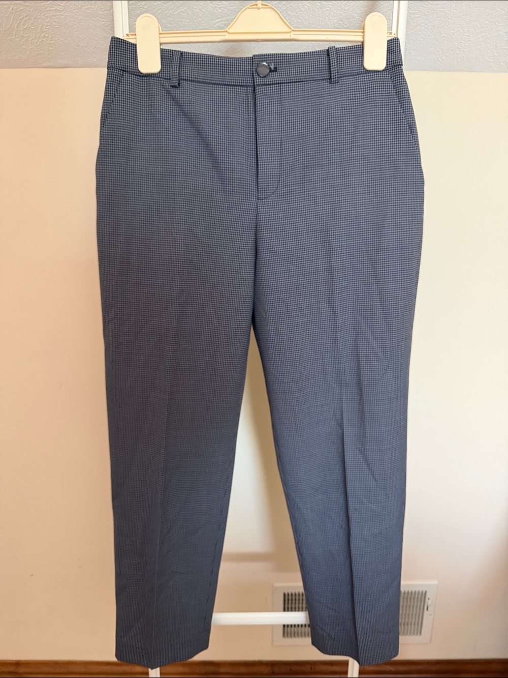 Club Monaco wool blend dress work pants black grey houndstooth check size 6
